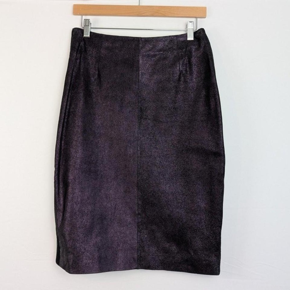 Venus Williams x Wilsons Leather Purple Iridescent Leather Pencil Skirt Size 8